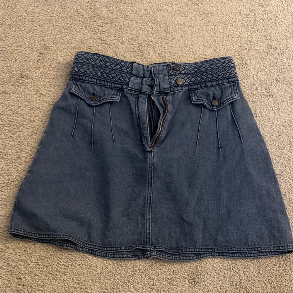 Free People Blue Braided Baby Mini Skirt - Size 6